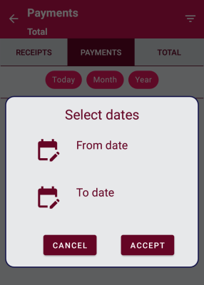 Payments filter Screen